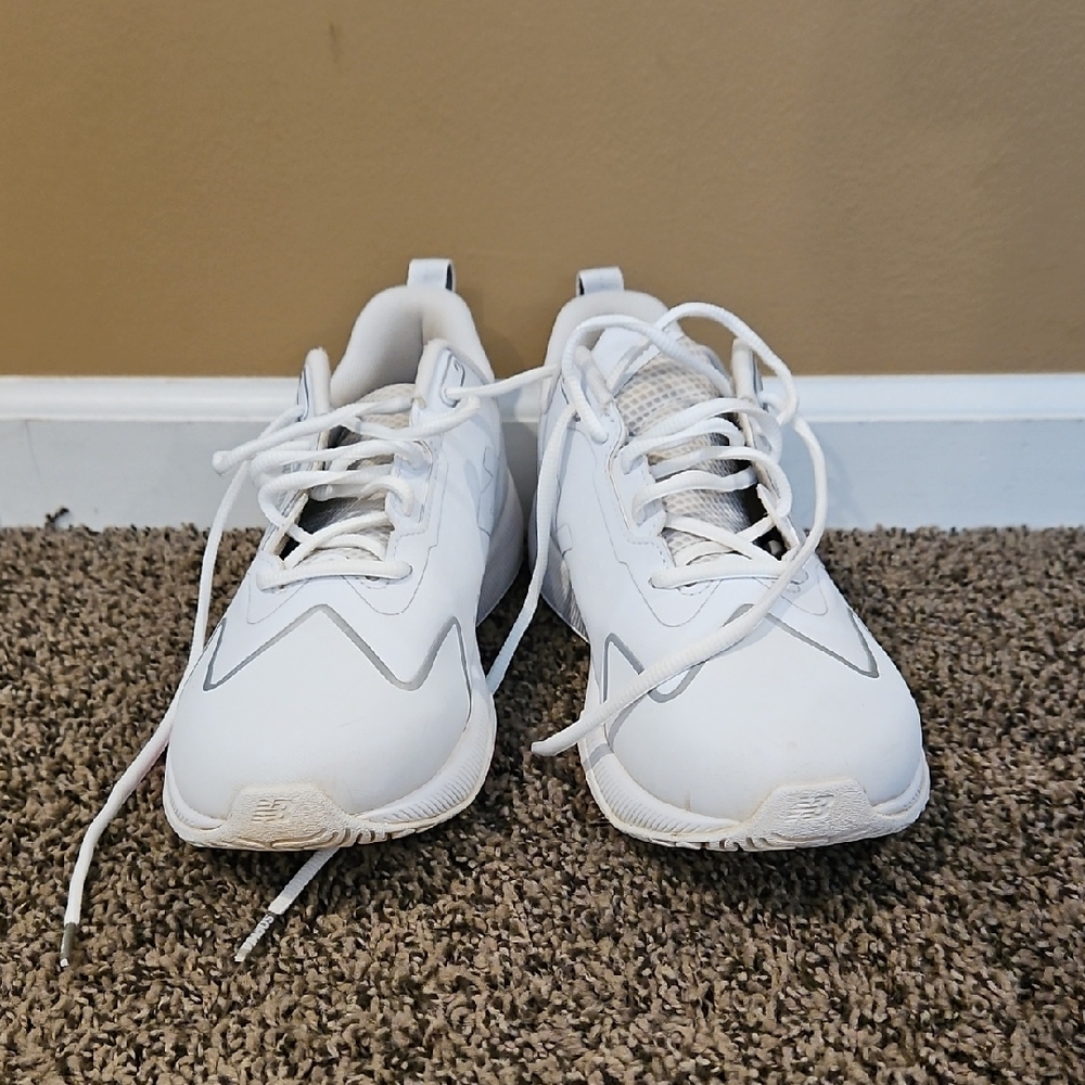 New Balance White Turf Shoes